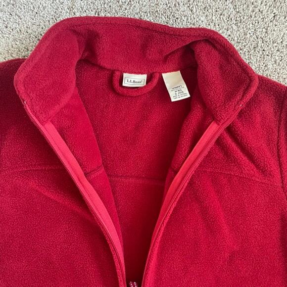 L.L.Bean Red Winter Fleece Robe Two Way Zip Front Size M Reg Pajama Duster Dress - Picture 6 of 16